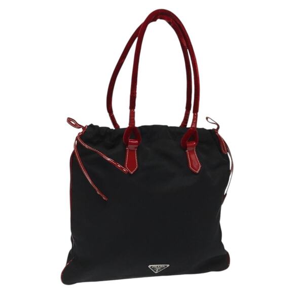 PRADA Hand Bag Nylon Black Silver - Picture 1 of 9